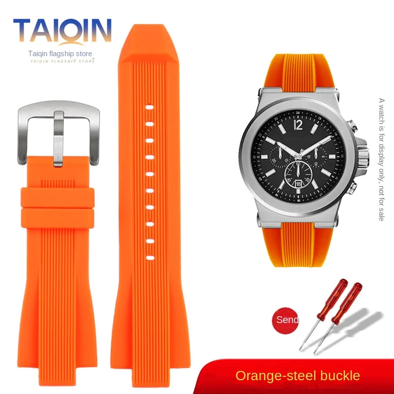Orange and Blue Silicone Watch Strap - Men's Stylish Replacement Bracelet