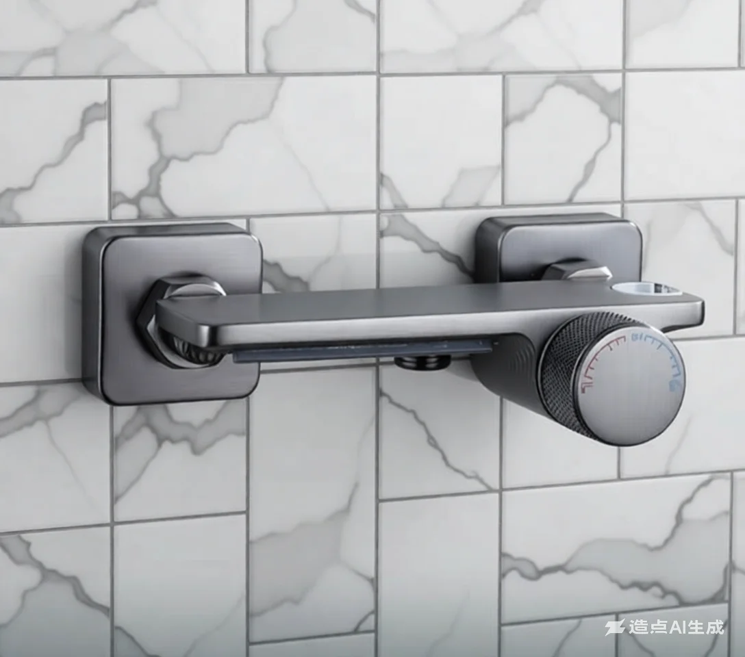 ก๊อกน้ําอาบน้ําอ่างพวยน้ําตกพร้อมวาล์วผสมสามด้ามจับ - อุปกรณ์ติดตั้งในห้องน้ําสมัยใหม่ร้อน/เย็น 1