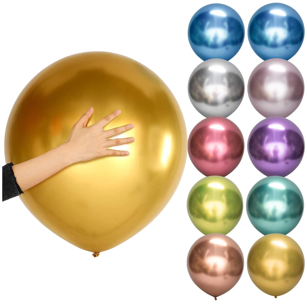 

18inch Metal Balloons Chrome Metallic Latex Balloons for Birthday Balloons Baby Shower Graduation Party Decorations