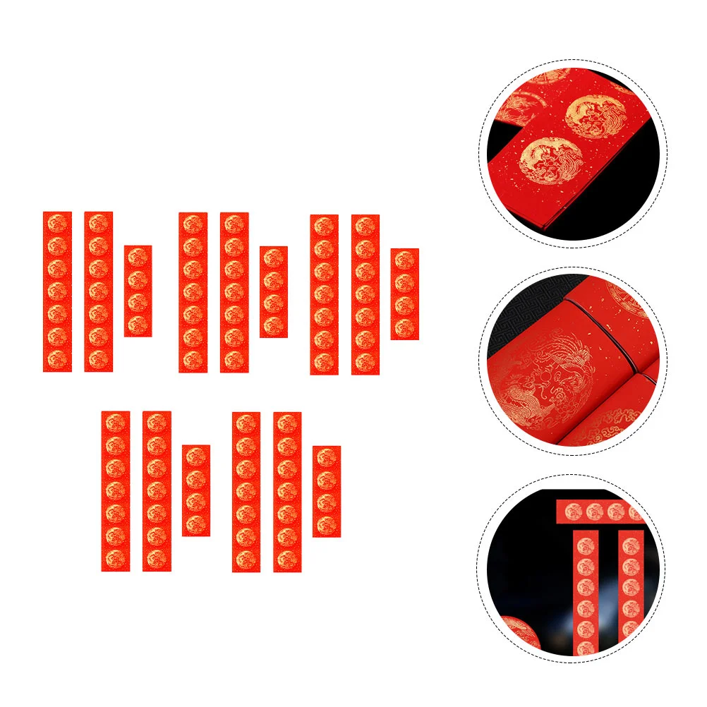 

5 Sets of 2022 Spring Festival Couplets Chinese New Years Chunlian Fu Character Spring Festival Wall Stickers New Year Of Ox