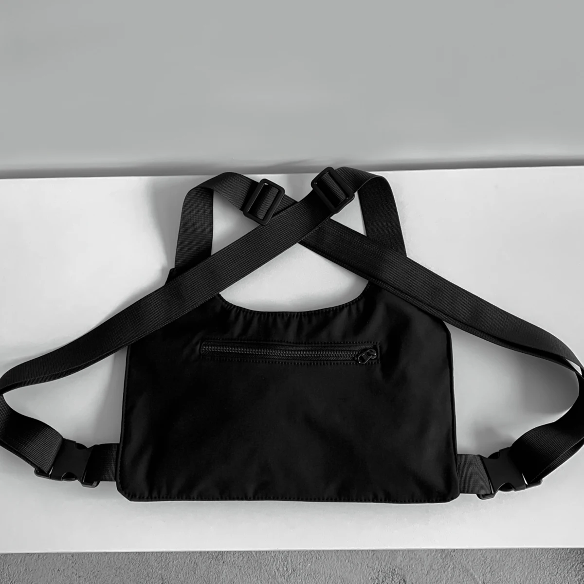 Trendy Cool Workwear Dark Style Vest Chest Bag Tactical Functional Personality Multi-Pocket Sports Cycling Wearable Backpack Sports Outdoor Climbing Fishing