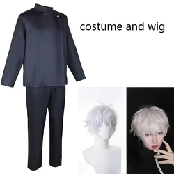 Gojo Satoru Cosplay High School Uniform Suit - Complete Adult Halloween Set - XXXL (Costume and wig)