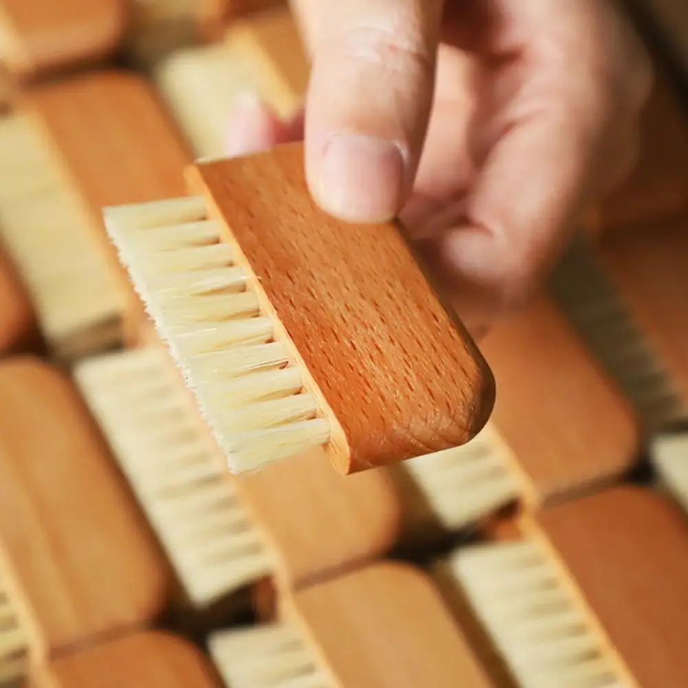 Bristle Nail Brush Solid Wood Gentle Cleaning Tool Removes Stains Convenient Nail Cleaning Brush for Hands Nails 2