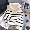 Sweater Pullover Women Spring and Autumn Underwear 2023 New Zipper Stripe Underlay Short Style Popular Premium Sweater Female 5