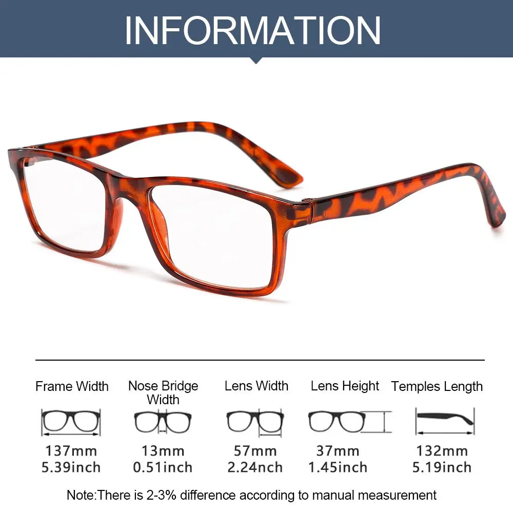 Unisex Vision Care Ultralight Portable Reading Glasses Pc Frames