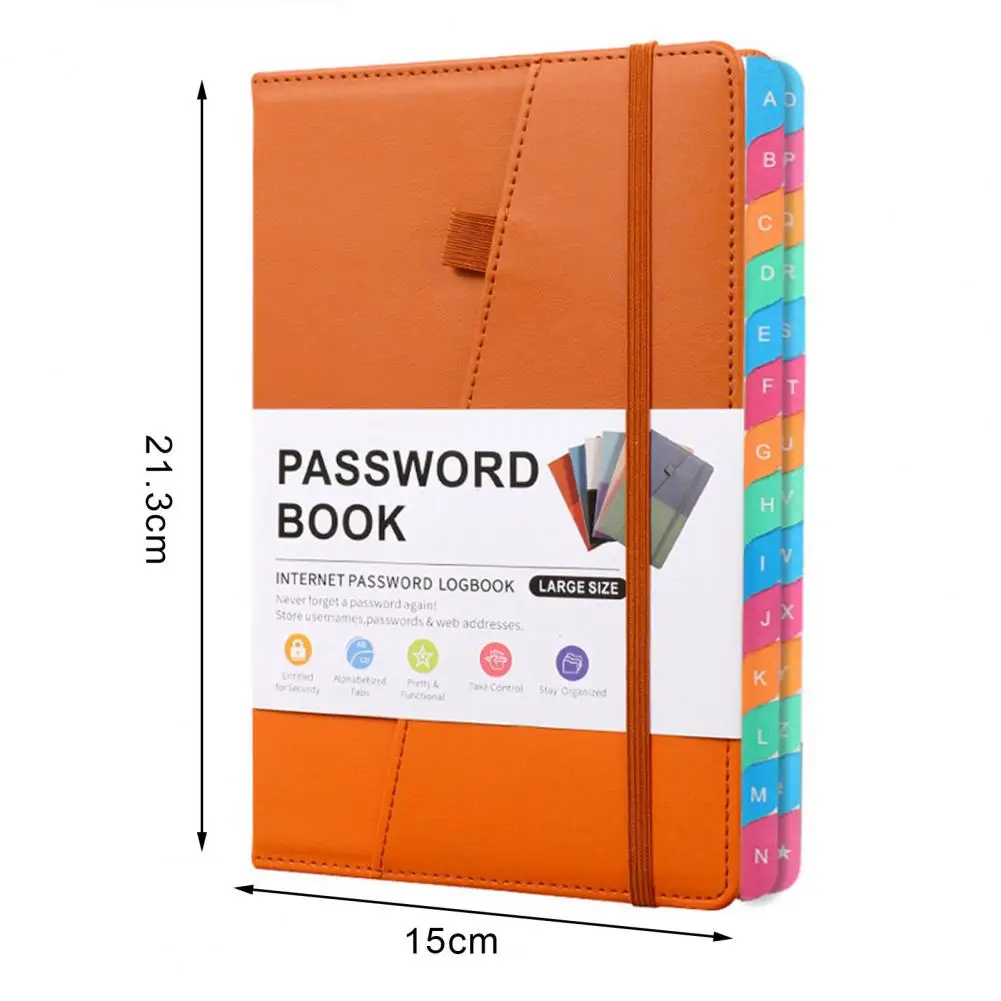 21.3*15cm Password Book With Colorful Alphabetical Tabs Hardcover For Internet Passwords Website Addresses Notebook For Home