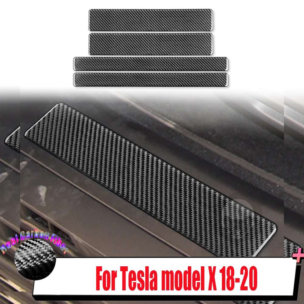 

For Tesla modelX 2018-2020 Real Carbon Fiber Front Door Panel Trim Cover Car Interior Accessories Sticker