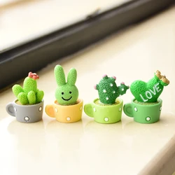 Set of 4 Resin Succulent Cactus Mini Green Plant Decor - Perfect for Home, Office, or Event Gifting (B02)