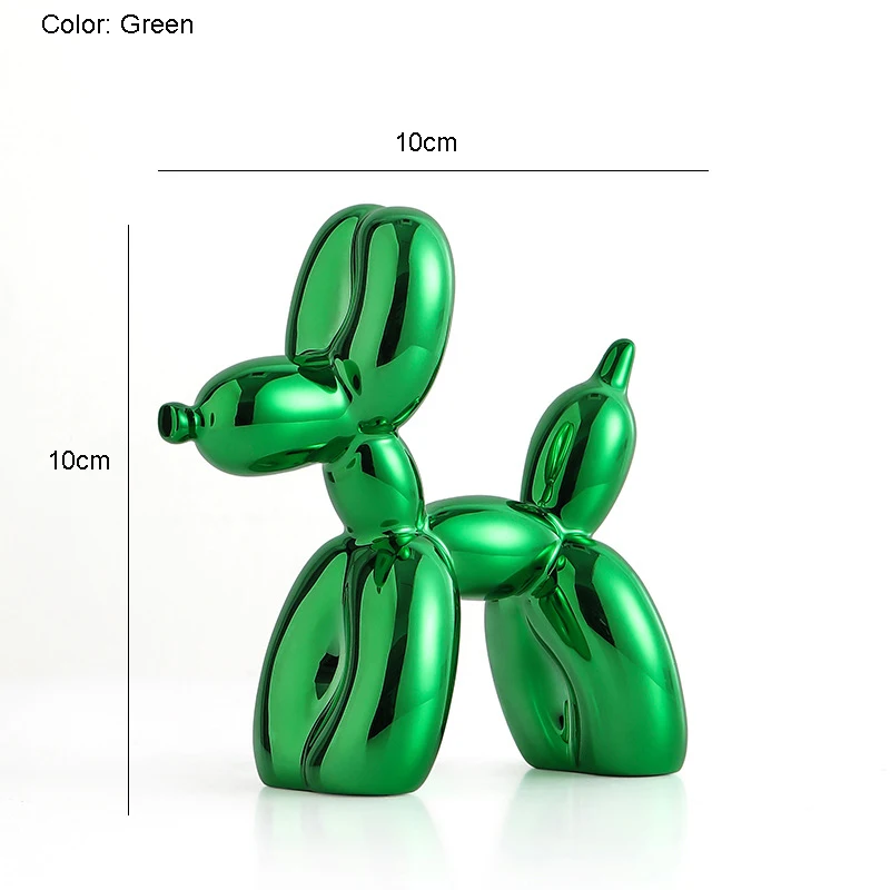 Nordic Resin Plating Balloon Dog Animal Ornaments Crafts Home Desktop Decoration Modern Fashion Luxury Dog Sculpture Room Decor war figurines