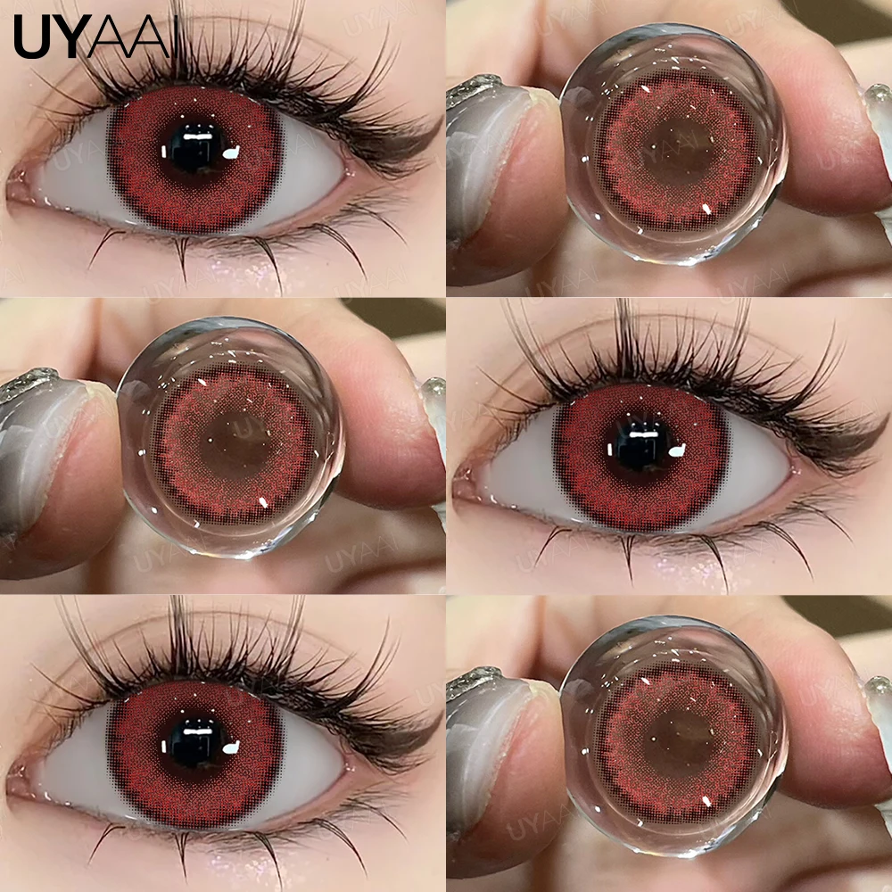 Vibrant Pink & Red Contact Lenses with Deluxe Case & Tweezers - Beauty Enhancing Soft Lenses
