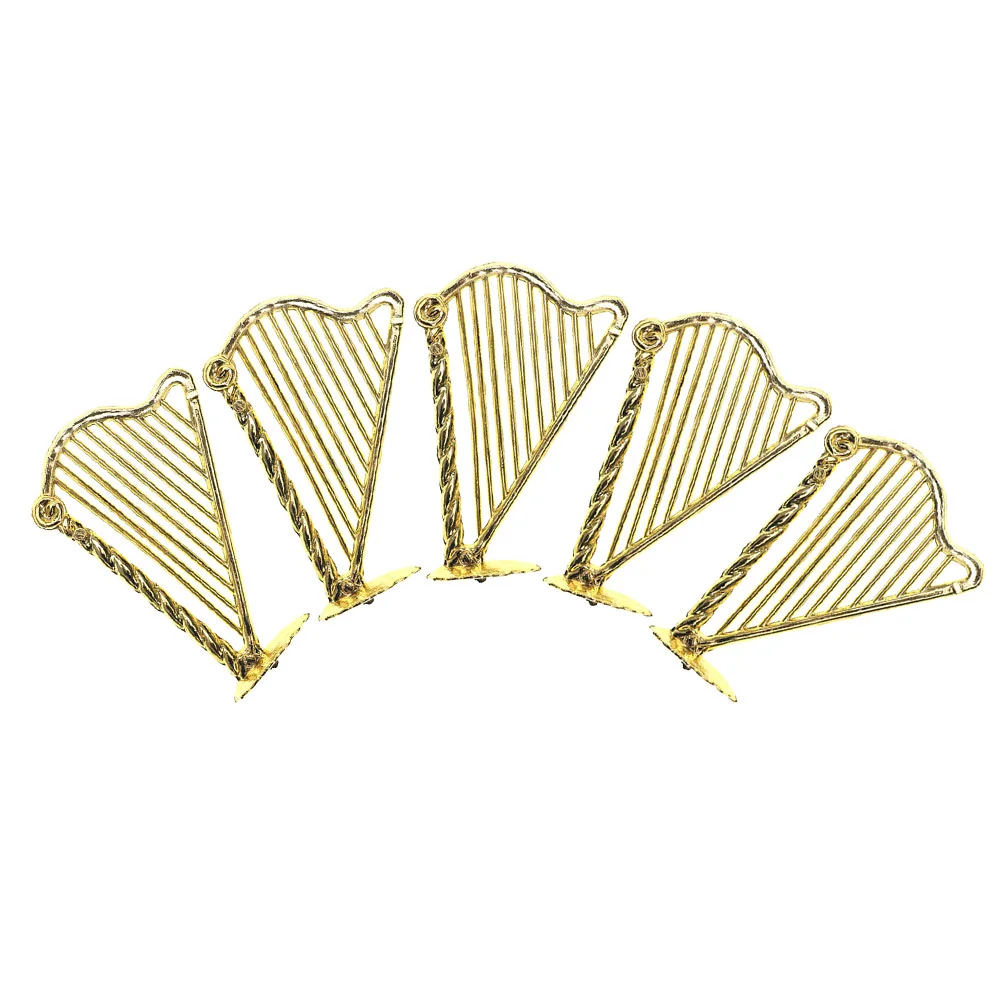 

5 Pcs Miniature Harp Dollhouses Decor Musical Instrument Instruments Model Decorative Plastic Adornment