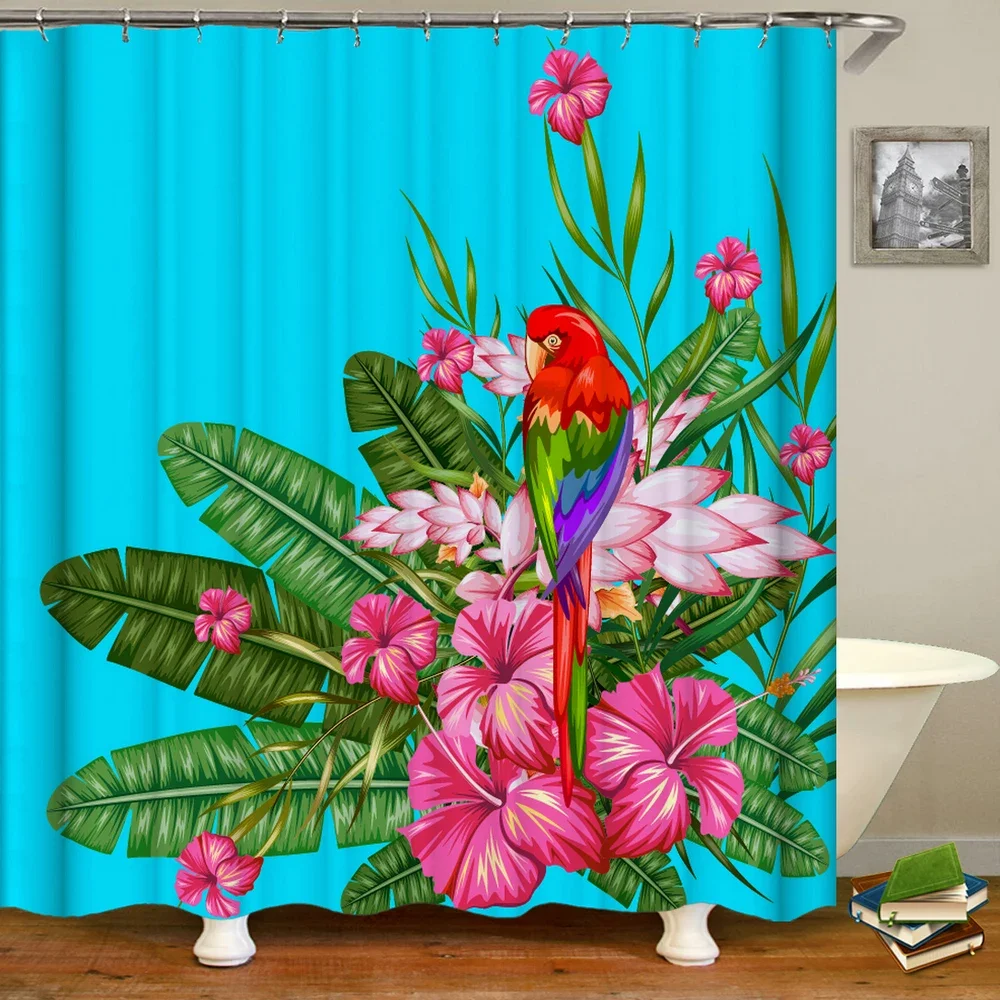 

Шторы для душа с 3d-рисунком птиц, цветов, из полиэстера