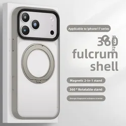 Deluxe 360 - Degree Rotating Magnetic Phone Case - Shockproof Slim Fit with Stand Cover - iPhone 12 Pro Max (GRAY)