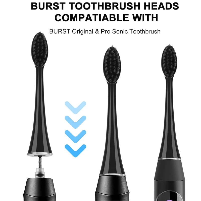Electric Toothbrush Heads Soft Charcoal Bristles 5 Pcs Replacement Toothbrush Heads For Burst Adults Sonic Electric Toothbrush 2