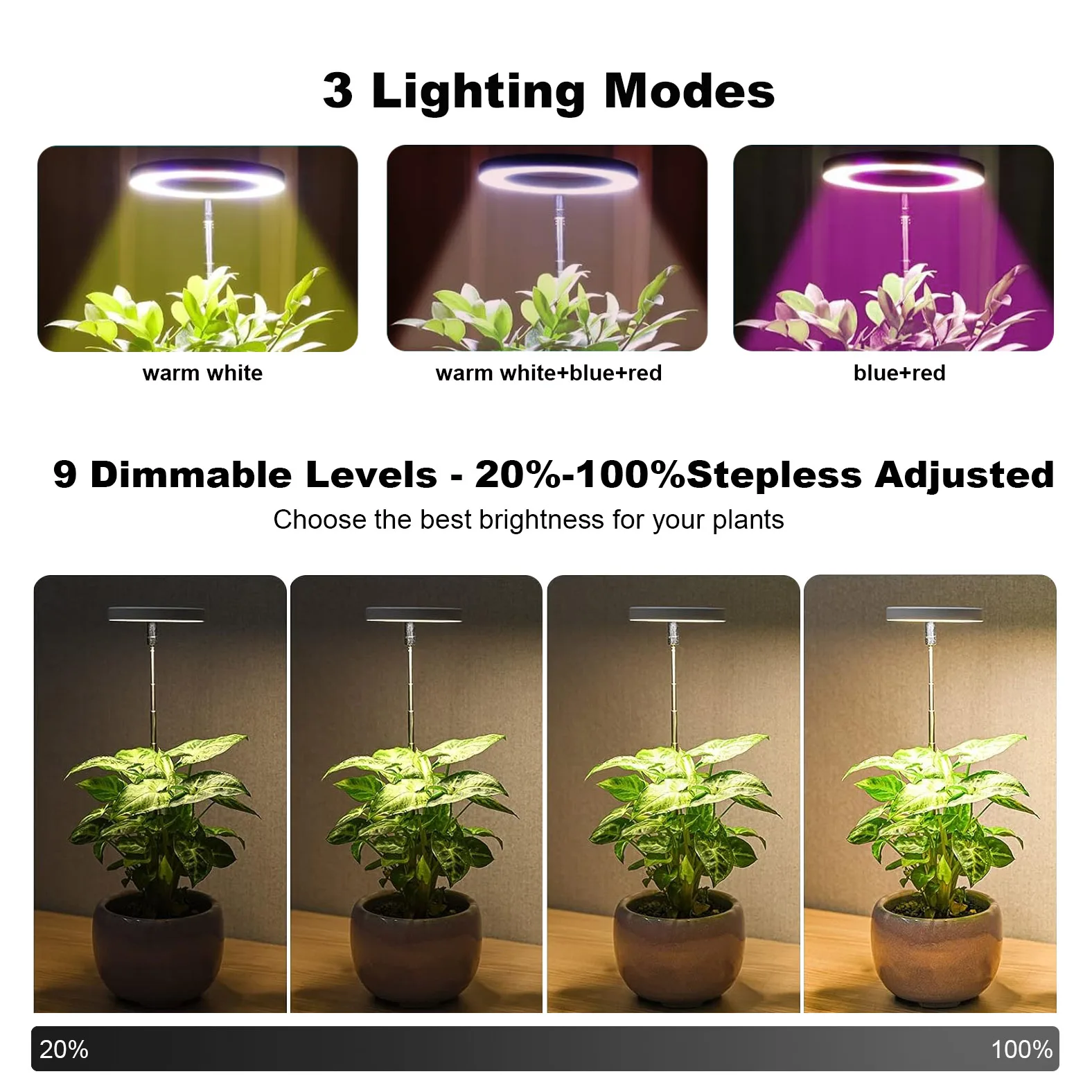 LED Angel Ring Grow Plant Light DC5V USB Phytolamp for Plants Led Full Spectrum Lamp For Indoor Seedlings Home Flower Succulet