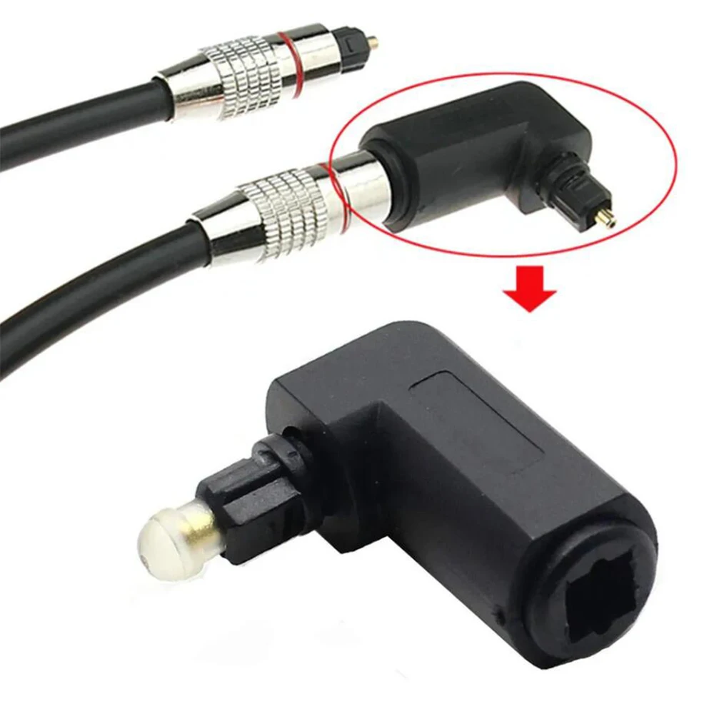 Right Angle Rotating Fiber Optic Audio Cable Adapter