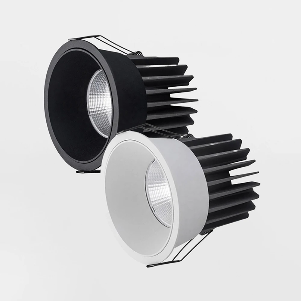 디밍 가능한 눈부심 방지 COB LED 다운라이트 매립형 LED 천장 스포트라이트 5W 7W 10W 12W 15W 18W 20W 24W AC85265V 가정 사무실 상점용