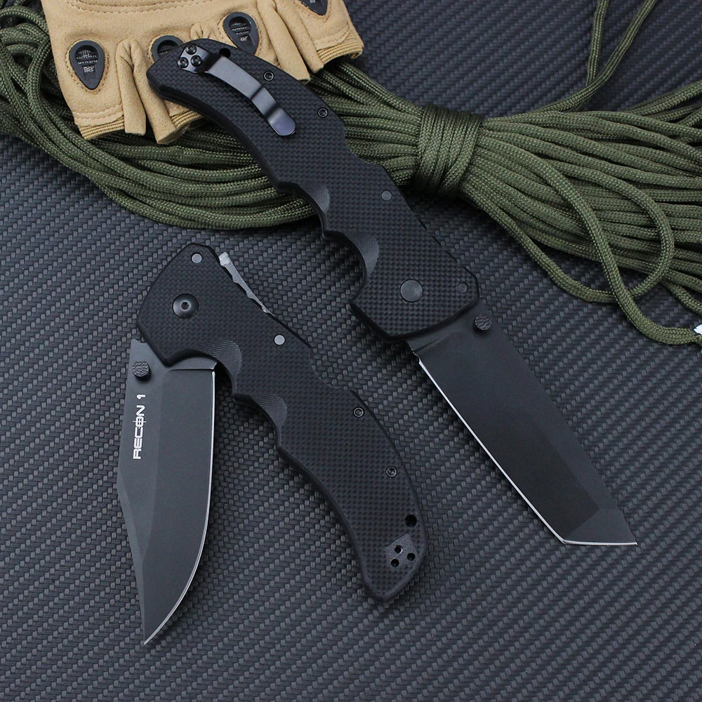Cold New Outdoor Tanto Folding Knife RECON 1 AUS10A Steel Blade Military Tactical Survival Quick Hunting Large Knives EDC Tools 4
