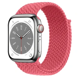 Braided Solo Loop Apple Watch Band - Stylish and Comfortable Bracelet Strap - S size (Pink Punch)