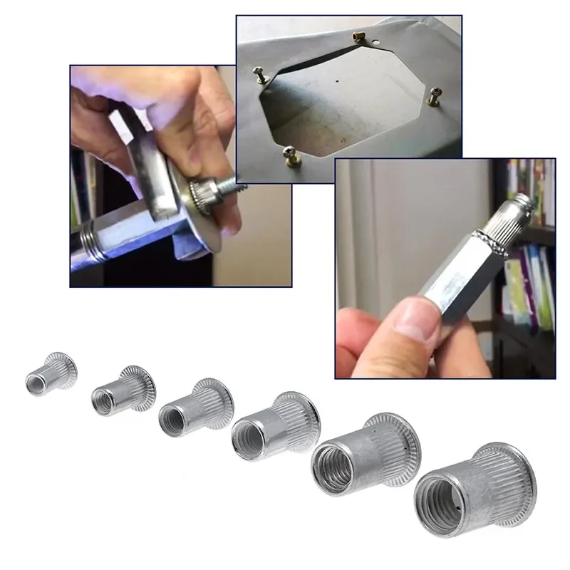 Hand Rivet Nut Gun Head Nuts Riveter Tool Accessory 11pcs For Nuts Optional Model M3 M4 M5 M6 M8 M10 M12