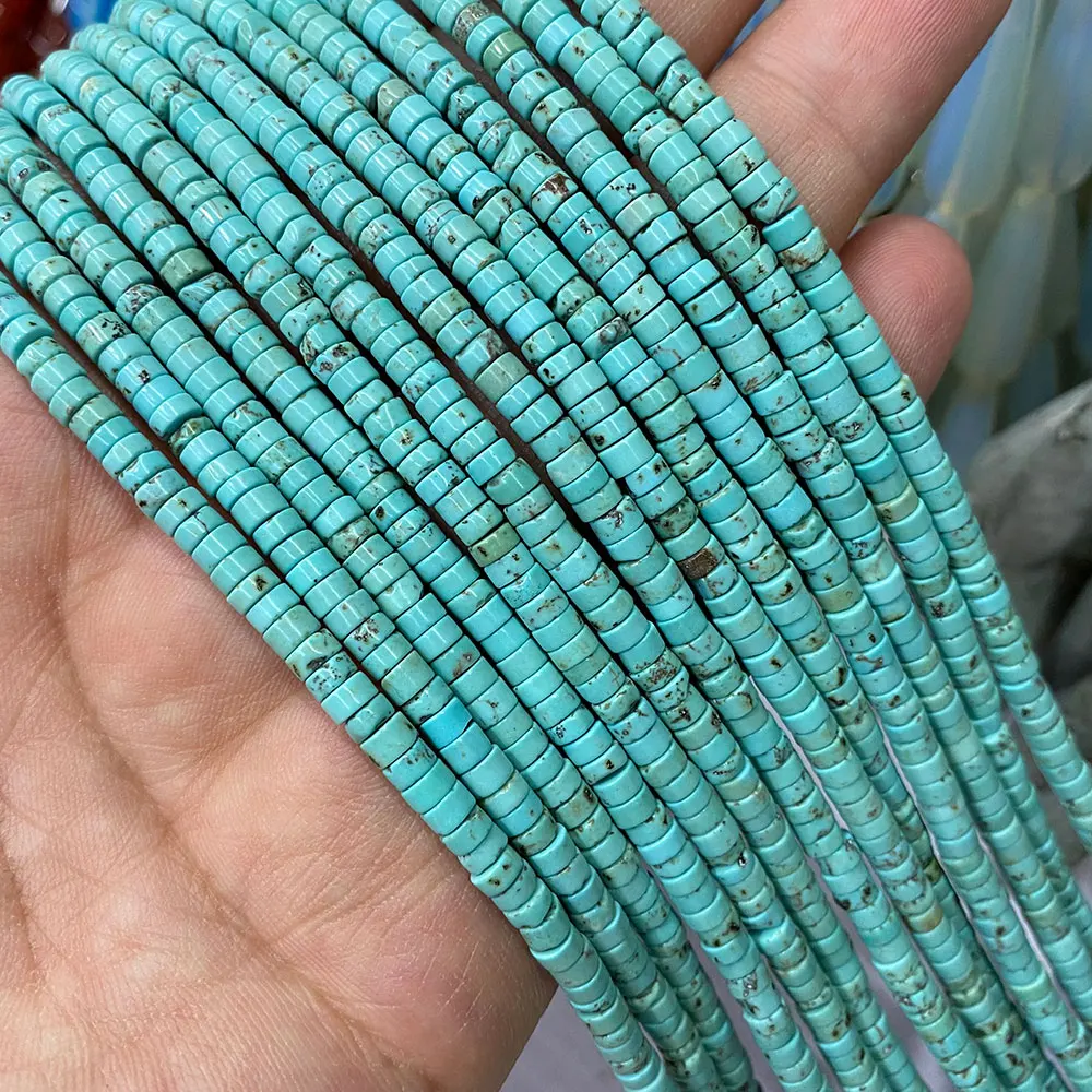 Natural Blue Turquoises Smooth Loose Round Stone Beads Jewelry Making DIY Bracelet Earrings Necklace Accessories 2 3 4MM loose stone beads
