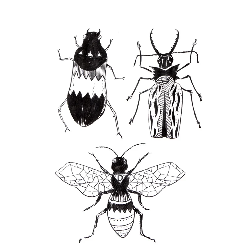 

Insect Temporary Tattoo Stickers Waterproof Male Female Arm Neck Art Stickers Flash Fake Tattoo