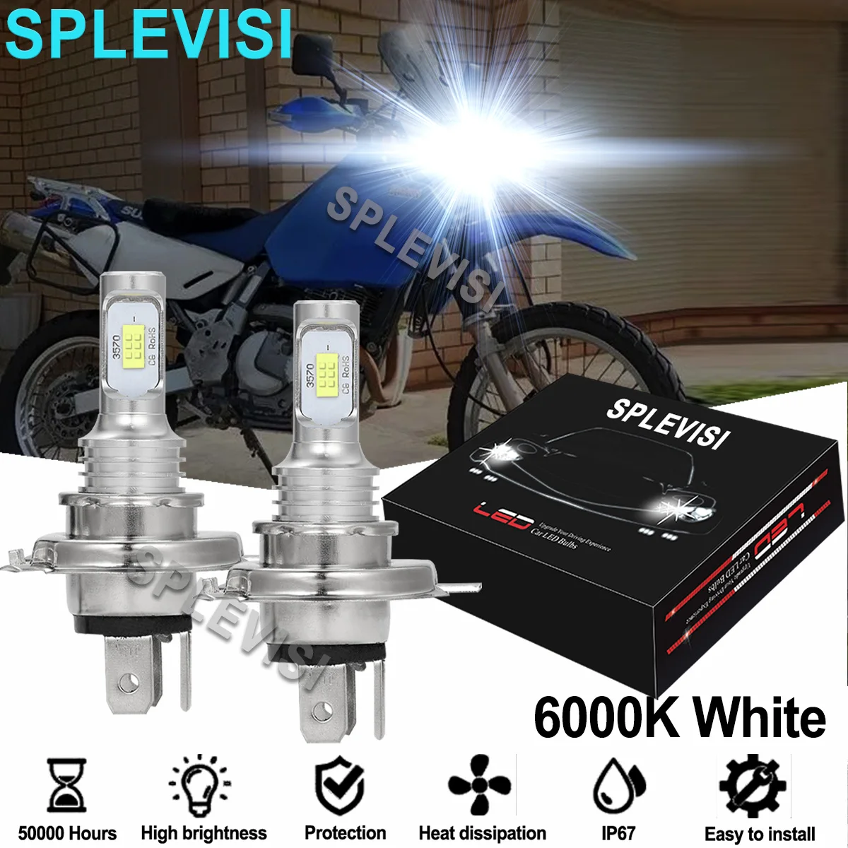 

H4 9003 HB2 LED Motorcycle Headlights 6000K For Suzuki DR650SE DR650 SE 1990-2010 2011 2012 2013 2014 2015 2016 2017 2018 2019