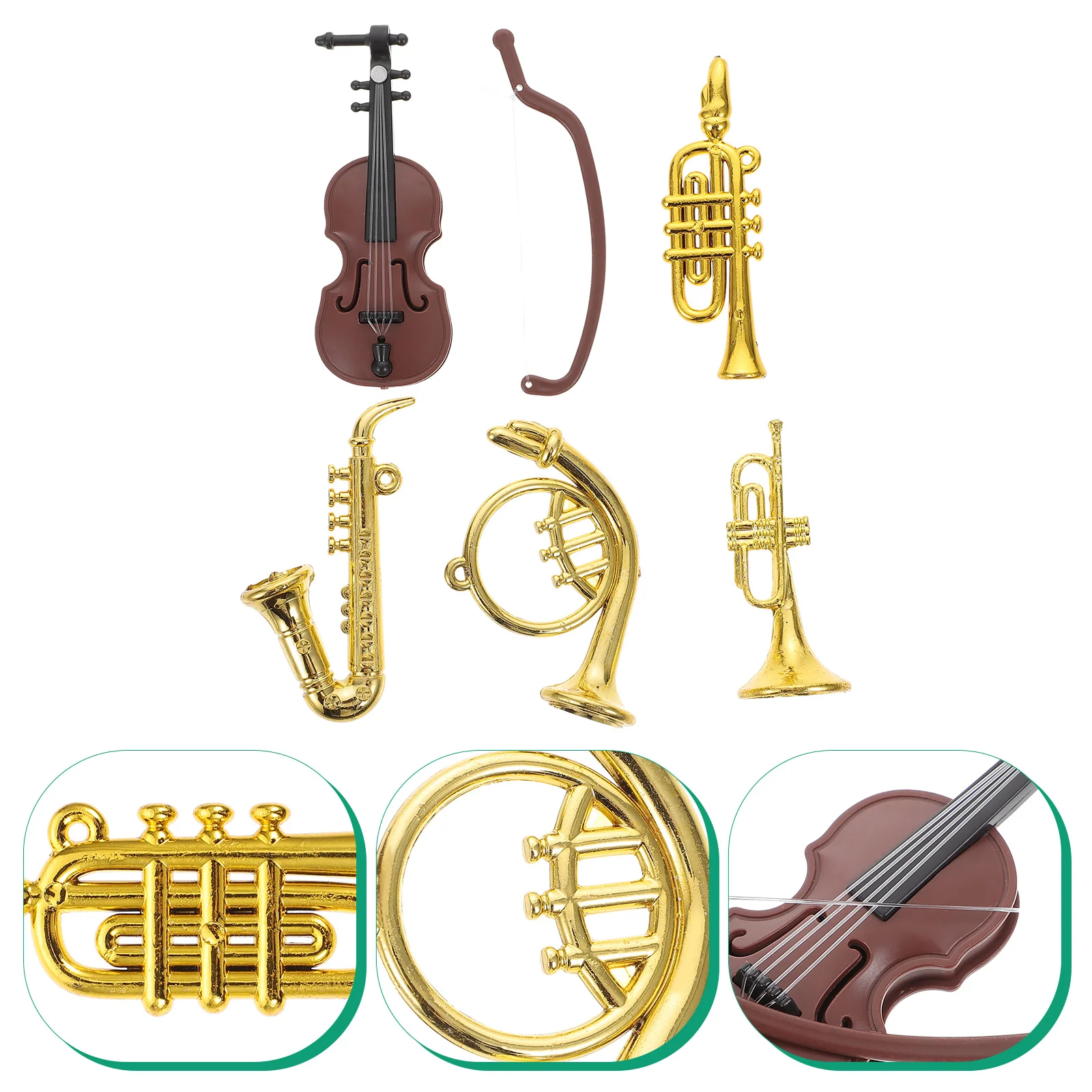 

Mini Musical Instrument World Smallest Violin House Trumpet Adornments Saxophone