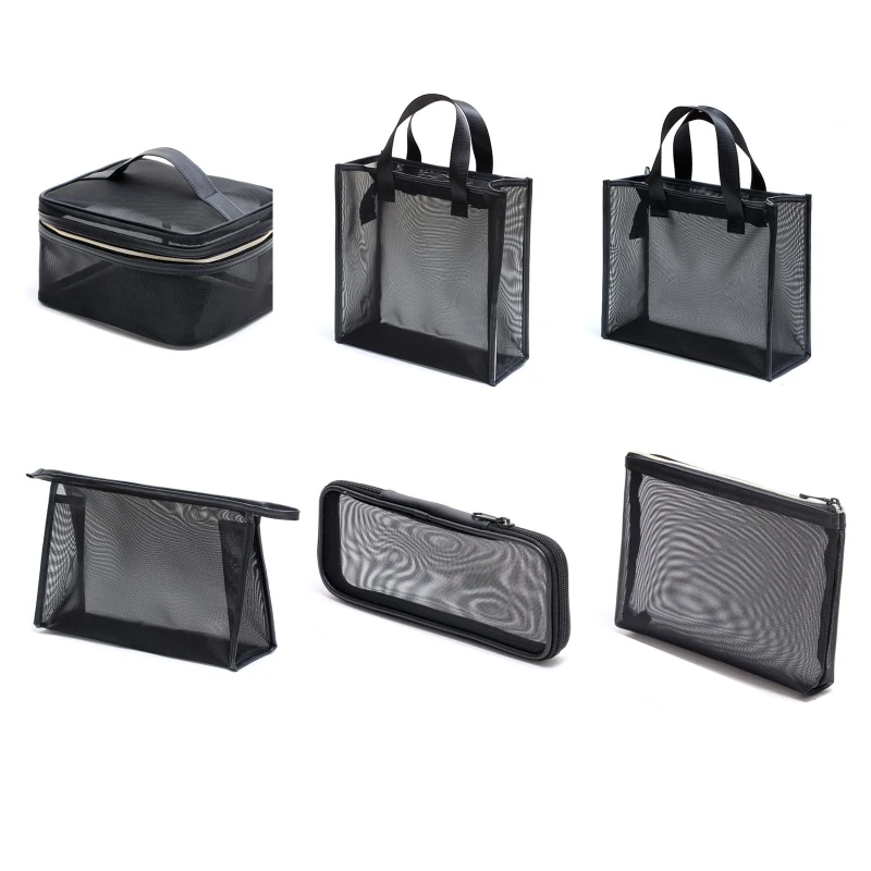 

Mesh Makeup Bag Zipper Cosmetic for Case Travel Toiletry Bags Organize Supplies Daily Cosmetics Accessor