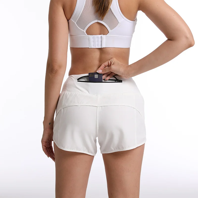 Fitness Sport Shorts Gym Woman Hotty Low Waist Quick Drying Running Short With Pocket Yoga Wear Cycling Summer Workout Clothing