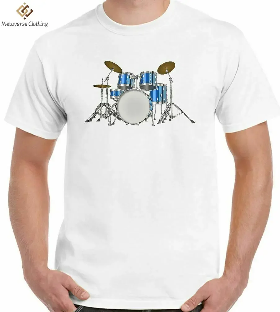 Drum Kit T-Shirt Mens Drumming Rock Batterista Band Sticks Colored