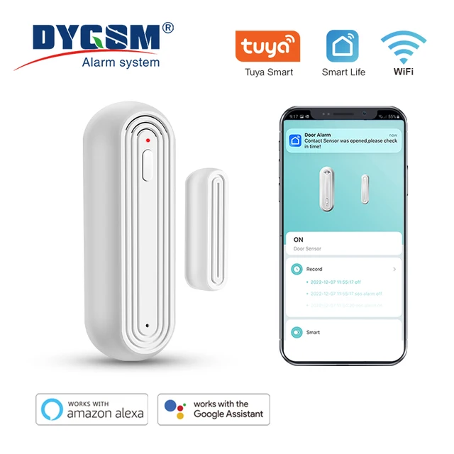 90dB Alarm Smart Door Sensor, Tuya WiFi Door Sensor, All-Round Protection, Easily Monitor Your Home Security. 1