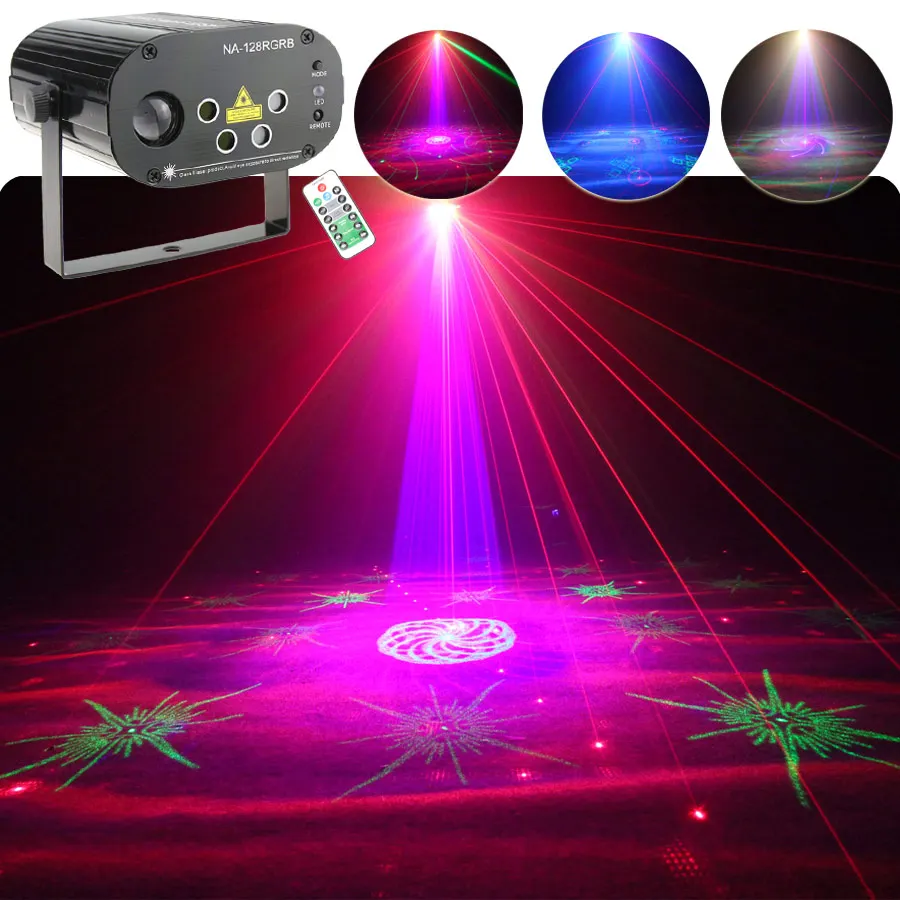 

ESHINY 5 Lens RGB Laser 128 Patterns Projector Disco Light DJ Party Bar Christmas Decoration LED Dance Stage Effect Show Z17N6