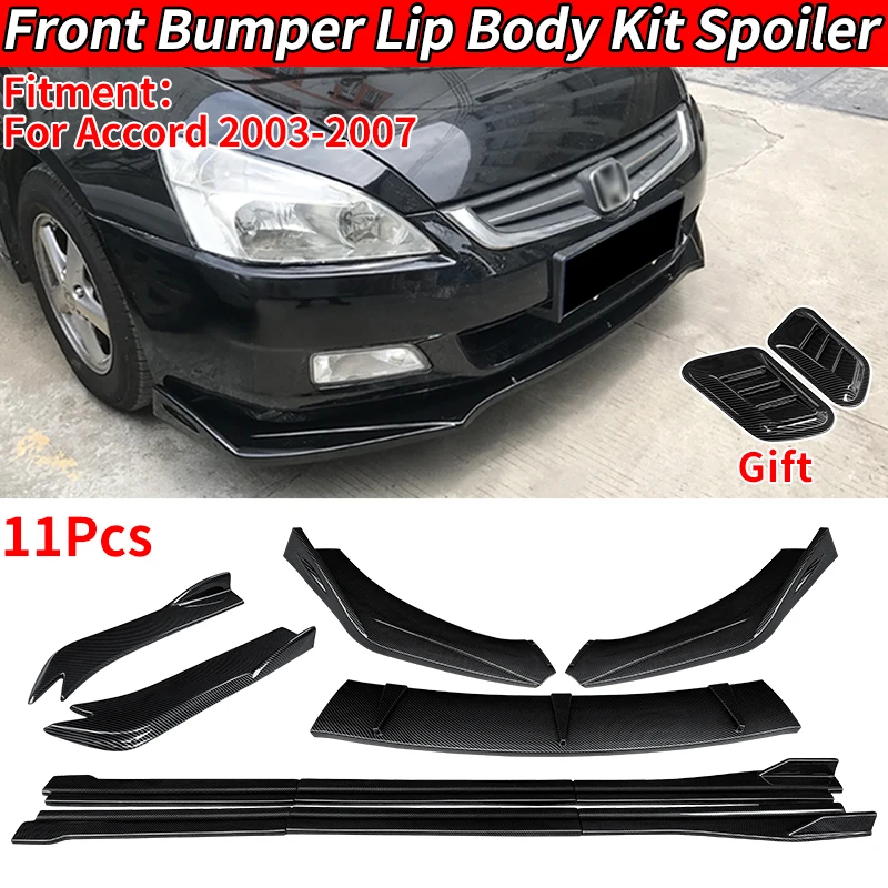 

For Honda Accord 2003-2007 Car Front Bumper Anti-Collision Splitter Lip Body Kit Spoiler Side Skirts Extensions Rear Wrap Angle