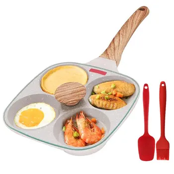 Frittata addensata padella per uova con coperchio antiaderente 4 tazze Pancake padella per uova fritte per colazione padella per uova stampo per padella 1