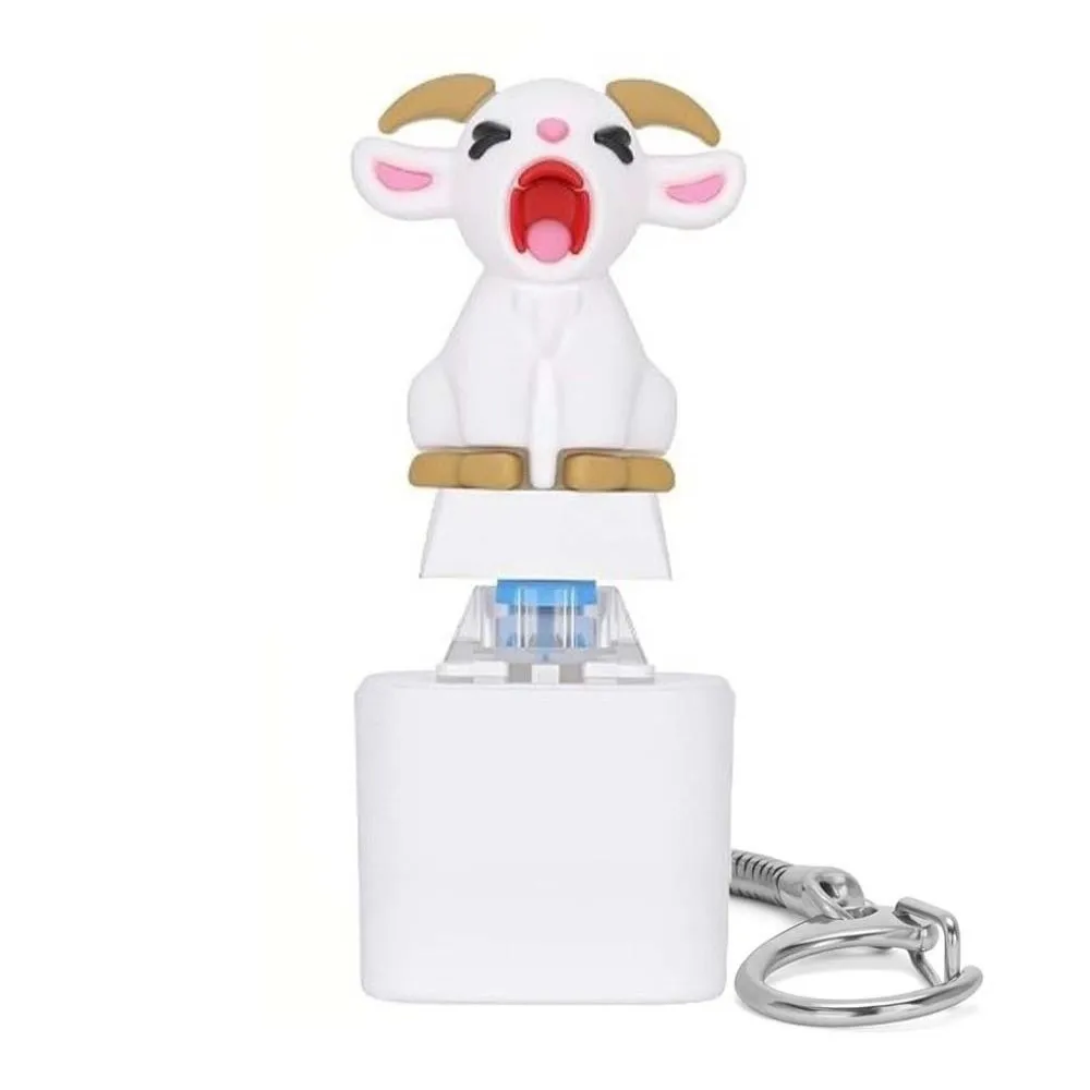 Neuer Wiederaufladbarer Schreiender Ziegen-Schlüsselanhänger mit LED-Beleuchtung, Sound und Mechanischem Tastatur-Klicker - Fidget Stressabbau Mode-Geschenk