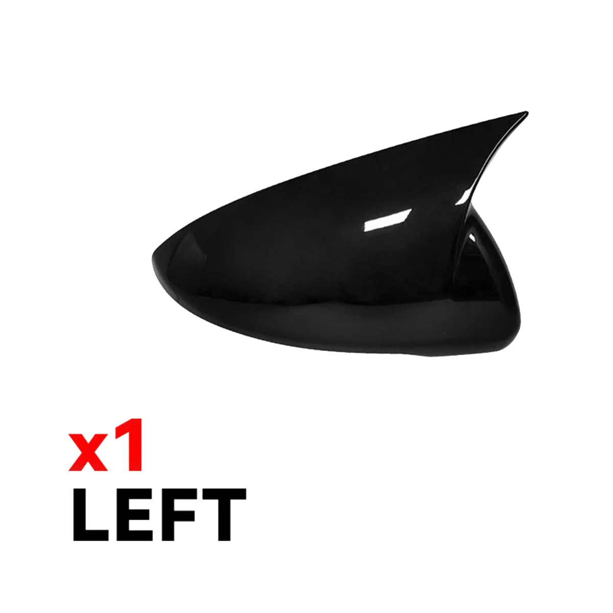 1Pair Rearview Mirror Cover for Kia Forte K3 Cerato-Mirror Modified Ox Horn Shell Sticker Bright Black