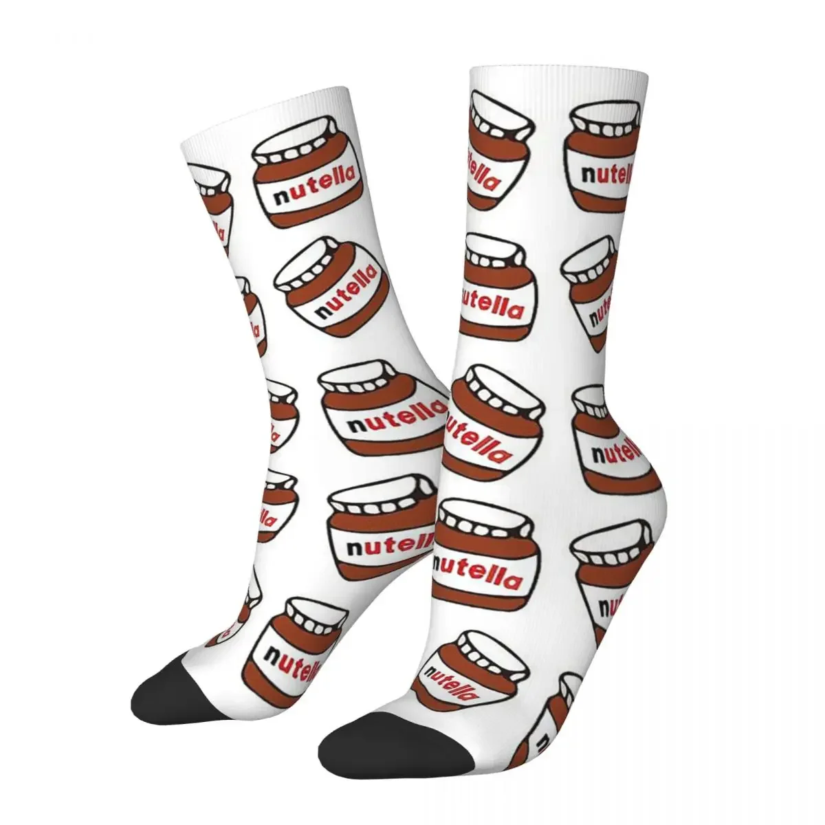 

Забавные Дышащие Модные женские мужские Носки с рисунком еды Nutella, поглощающие пот, велосипедные короткие носки