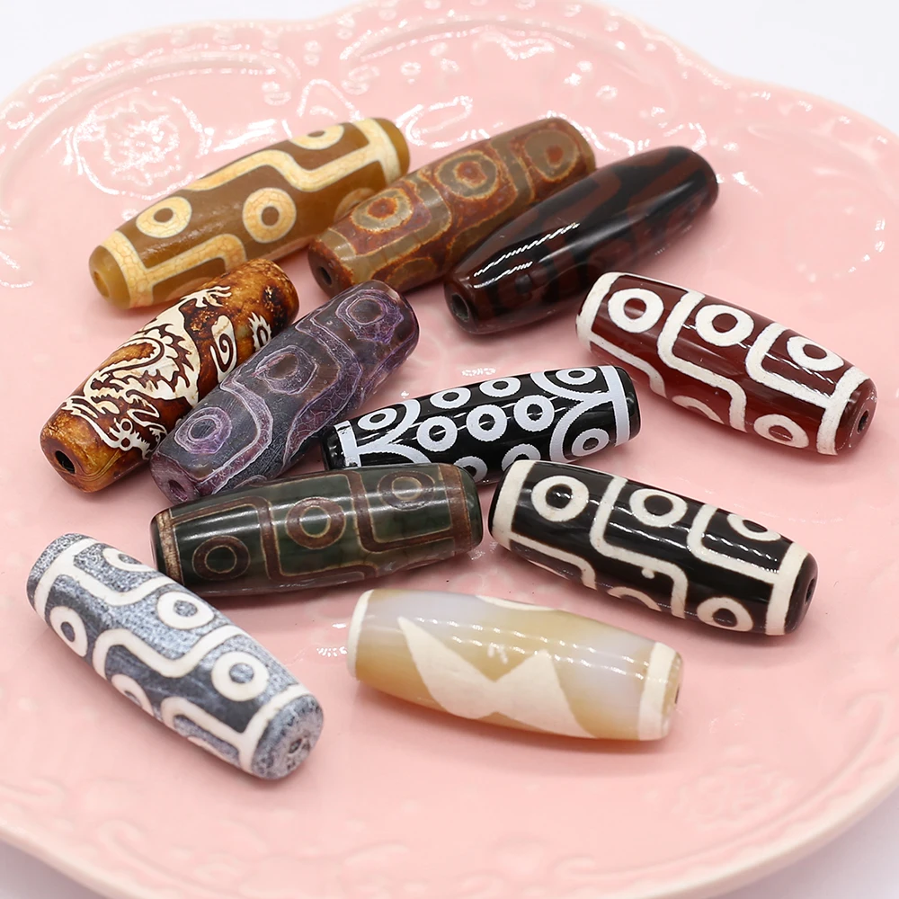 

1PC Natural Agates Bead Divination Big Hole Natural Stone Beads for Women Making DIY Jewerly Necklace Earrings Gift 14x40mm