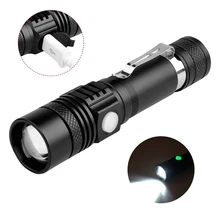 

COB Flashlight 3 Working Modes High Power Rechargeable Led Flashlight Waterproof Zoom Torch Outdoor Camping Self-defense Tool
