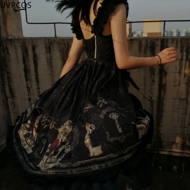 Gothic Style Vintage Lolita Jsk Dress Women Japan Harajuku Cosplay Costumes Nightingale and Rose Victorian Princess Party Dress
