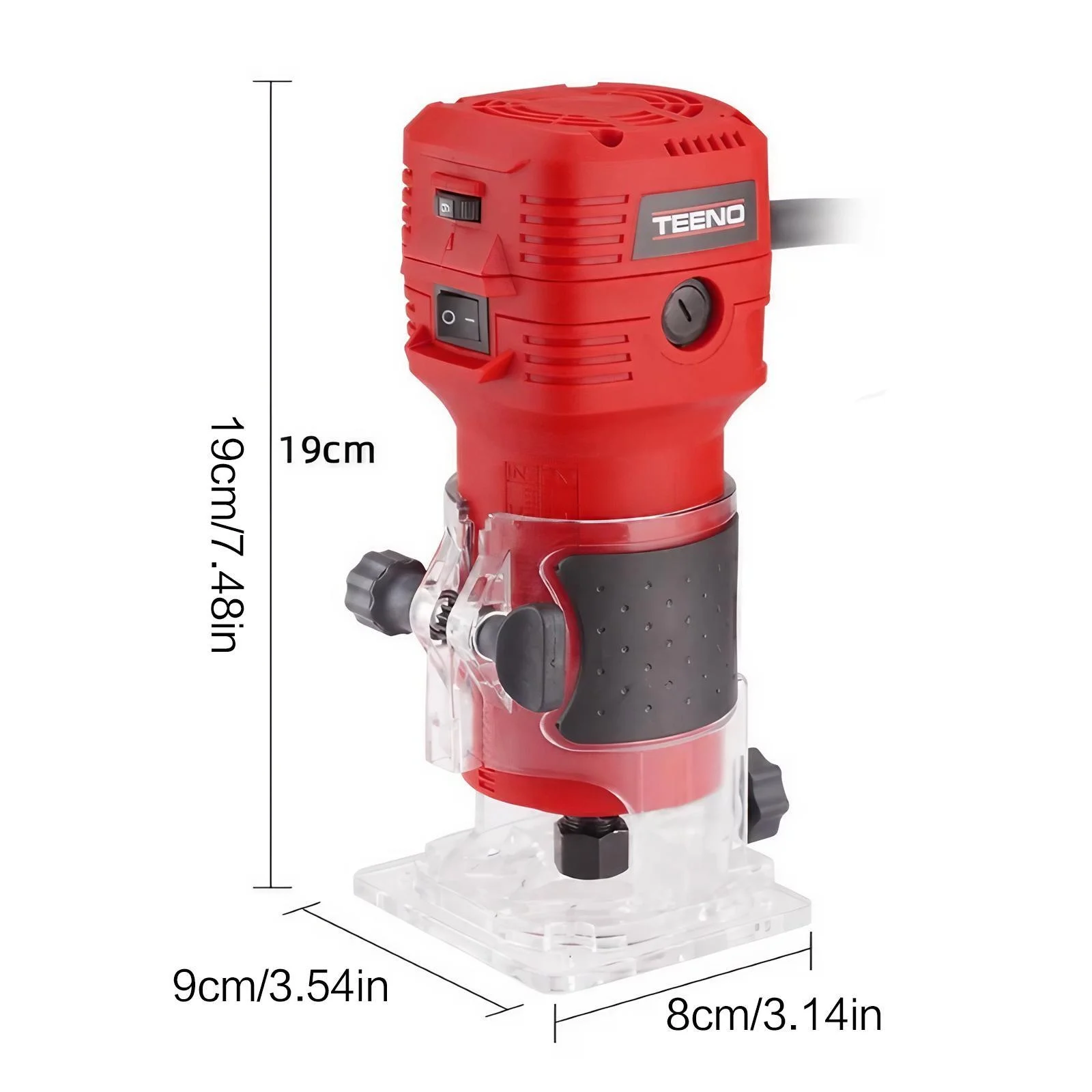 650W 전기 목공 라우터 32000RPM 핸드 트리머 1/4 샹크 12개 라우터 비트 세트 6단 속도 조절 소형 밀링 머신 공구