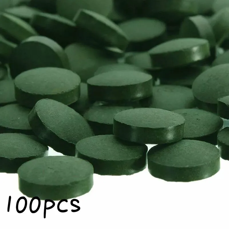 Spirulina Tablets 100pcs Enrichment Favorite Pet Food Fish Crystal Red Shrimp Fish Food Aquarium Accessories