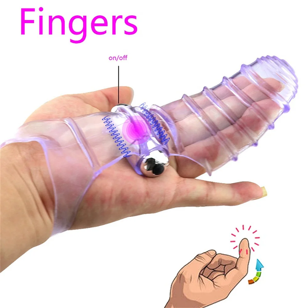 Transparent Finger Vibrating Sleeve for Women Masturbation Clits Orgasm Clitoris Stimulator G-spot Massager Adult Erotic Sextoys