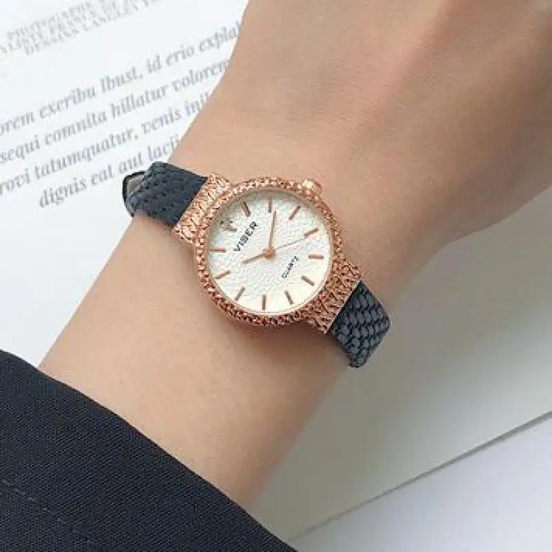 

Retro Round Quartz Luxury Mini Dial Casual Wrist Watches Leather Strap Fashionable Clock for Waterproof Wristwatch for Women