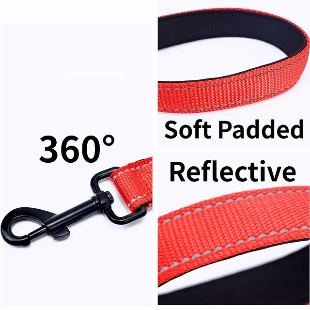Dog Leash 25cm Dogs Leashes Reflective Short Leash for Medium Large Dog Walking Soft Padded Handle Dogs Leashes Short Pet Chain 5