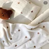 Korean Embroidered Bear Baby Swaddle Wrap Bedding for Newborn Blanket Hold The Children Out Blanket Autumn and Winter Blanket 3