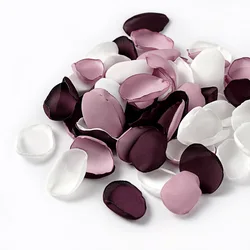 Elegant Green and Gold Silk Rose Petals for Special Occasions and Decorations (Purple White)