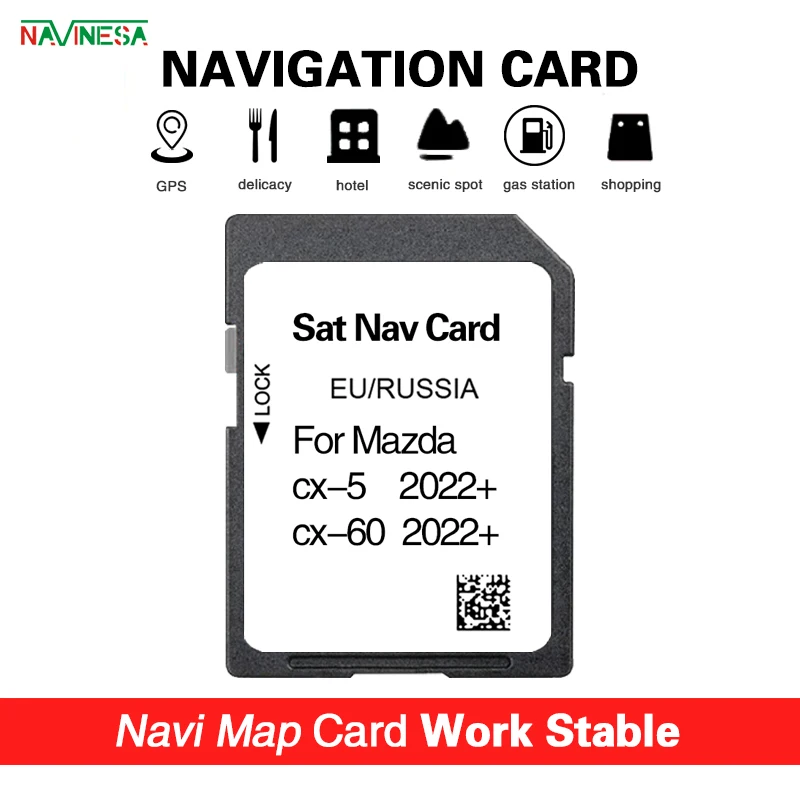 Mazda CX-5 CX-60 2022+ 최신 지도 버전 네비게이션 SD EU 러시아용 GPS 카드