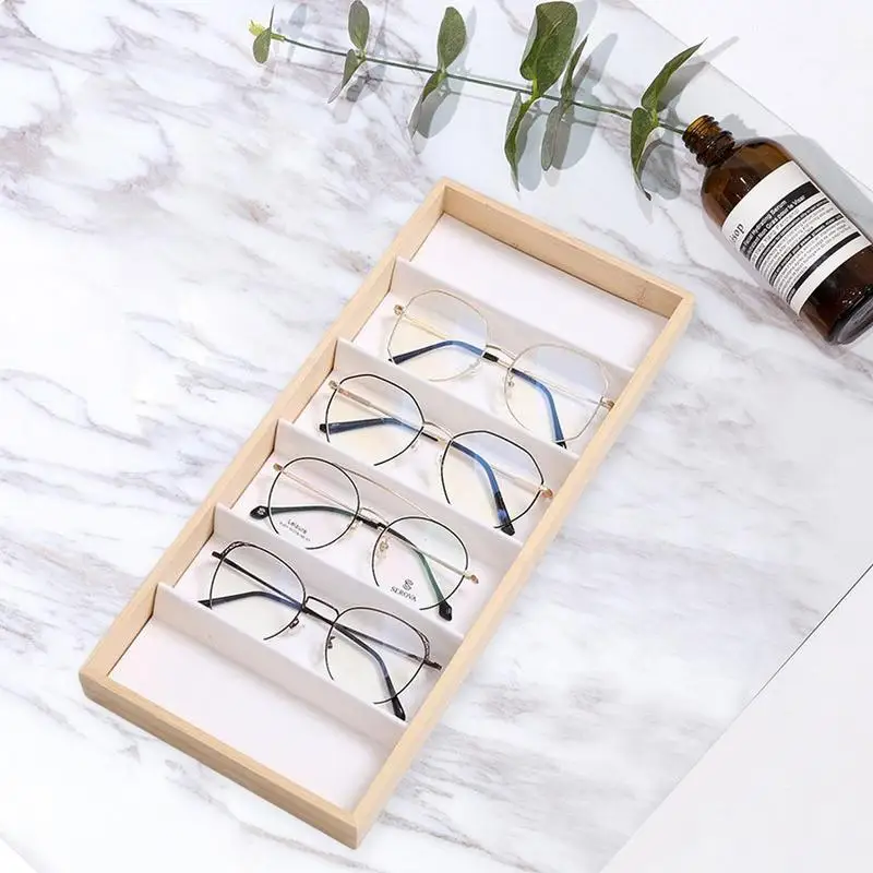 Glasses Tray For Drawer 6 Grids Wooden Eye Glass Organizer Tray Protective Glasses Tray For Unisex Sunglasses Fashion Eye Wear 2